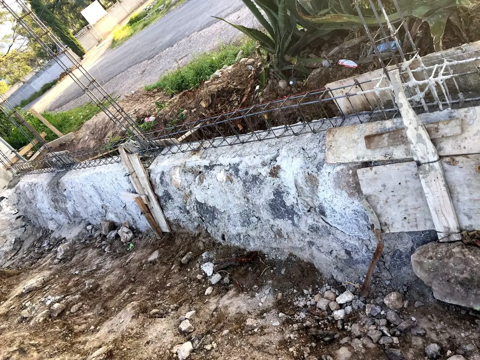 Cimentación en proceso de construcción