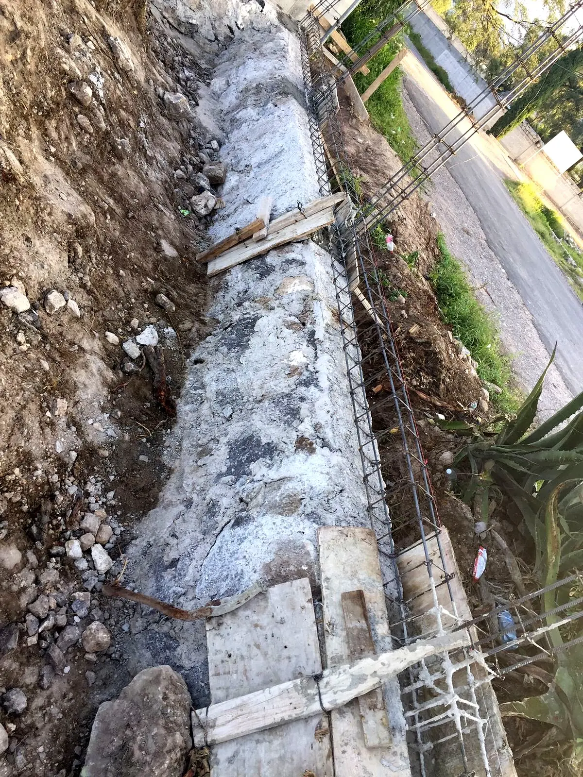 Cimentación en proceso de construcción